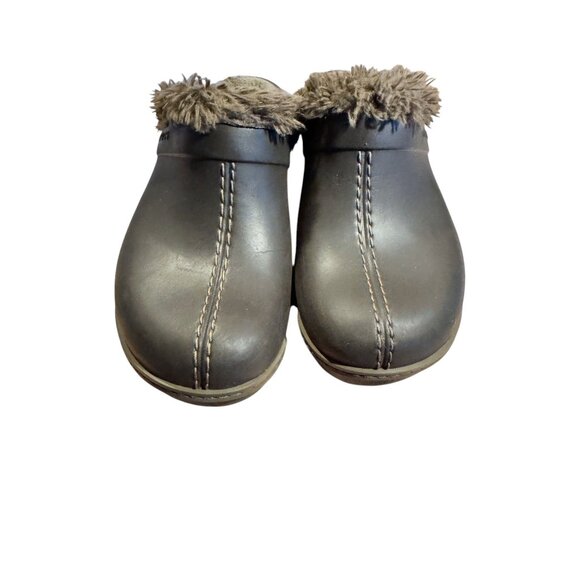 Crocs Cobbler Eva Faux Lined Clogs Wedge Heel Size W7 Brown Comfortable Slip-On - Picture 3 of 7